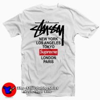 Stussy X Supreme World Tour Collab Tee Shirt White