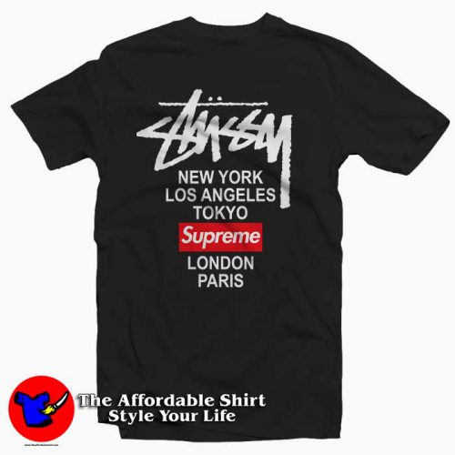 Stussy X Supreme World Tour Collab Black 500x500 Stussy X Supreme World Tour Collab Tee Shirt