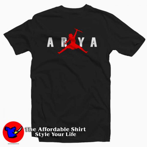 Arya Stark Air Jump Parody Tee Shirt 500x500 Arya Stark Air Jump Parody Tee Shirt