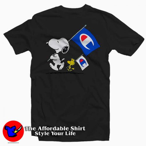 Champion X Peanuts Snoopy And Woodstock Flag Tee Shirt 500x500 Champion X Peanuts Snoopy And Woodstock Flag Tee Shirt