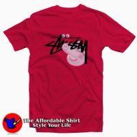 Peppa Pig Stussy Funny Tee Shirt Red