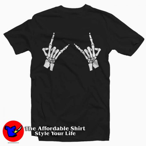 Skeleton Metal Hands Metal Tee Shirt 500x500 Skeleton Metal Hands Metal Tee Shirt