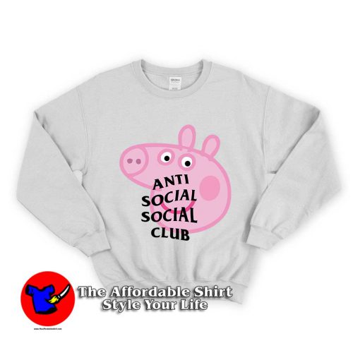 Anti Social Social Club Peppa Pig Parody 500x500 Anti Social Club Peppa Pig Unisex Sweatshirt