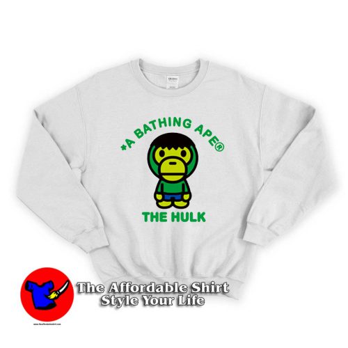 Bape A Bathing Ape x Marvel Hulk 500x500 Bape A Bathing Ape Marvel Hulk Unisex Sweatshirt