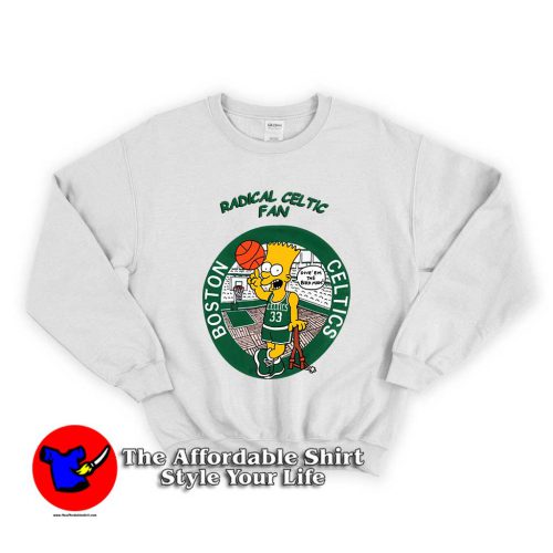 Bart Simpson Radical Boston Celtics 500x500 Bart Simpson Radical Boston Celtics Unisex Sweatshirt