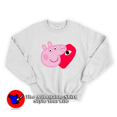 Comme Des Garcons Play X Peppa Pig Parody 500x500 Comme Des Garcons Peppa Pig Unisex Sweatshirt