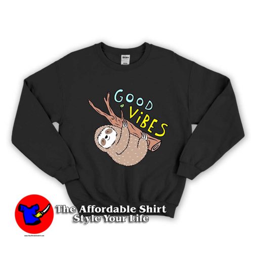 Good Vibes Sloth 1 500x500 Good Vibes Sloth Unisex Sweatshirt