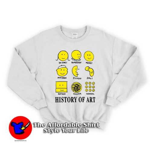 History of Art Smiley Face 1 500x500 History of Art Smiley Face Unisex Sweatshirt