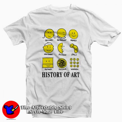 History of Art Smiley Face 500x500 History of Art Smiley Face Tee Shirt