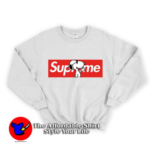 Joe Cool Snoopy Red Box Supreme 1 500x500 Joe Cool Snoopy Box Supreme Unisex Sweatshirt