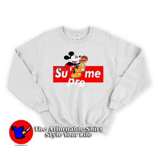 Mickey Mouse Box Logo Supreme 1 500x500 Mickey Mouse Box Logo Supreme Unisex Sweatshirt