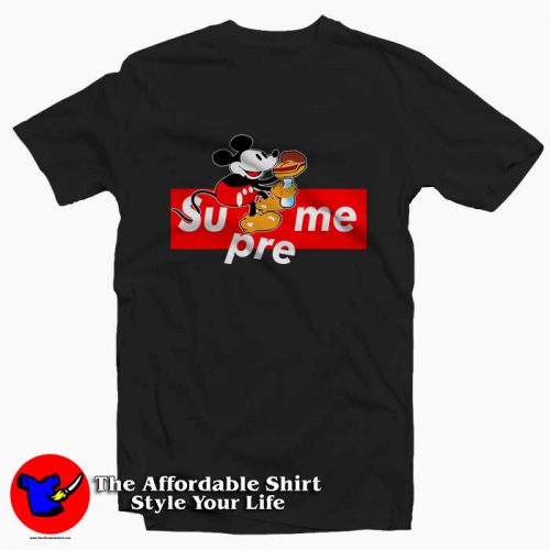 Mickey Mouse Box Logo Supreme 500x500 Mickey Mouse Box Logo Supreme Tee Shirt