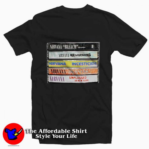 Nirvana Album Cassettes 500x500 Nirvana Album Cassettes Tee Shirt