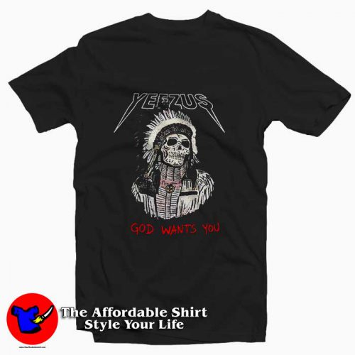 Red Indian Skeleton Yeezus Tour 500x500 Red Indian Skeleton Yeezus Tour Tee Shirt