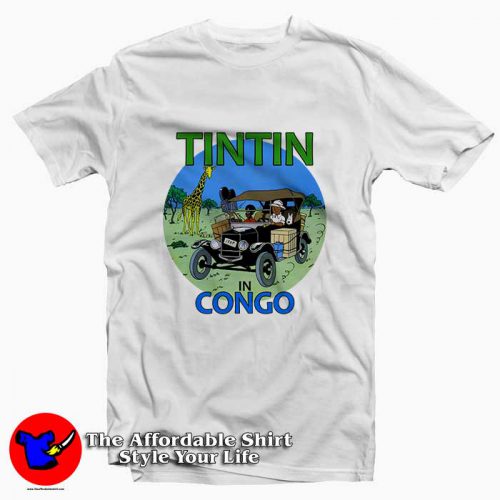 Tintin In Congo 500x500 Tintin In Congo Tee Shirt