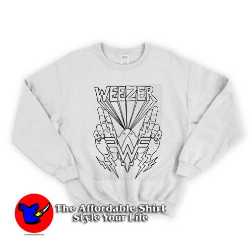 Weezer Lightning Hands 1 500x500 Weezer Lightning Hands Unisex Sweatshirt