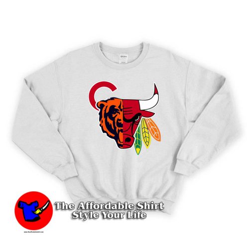 Chicago Sports Team Mashup 500x500 Chicago Sports Team Mashup Unisex Sweatshirt