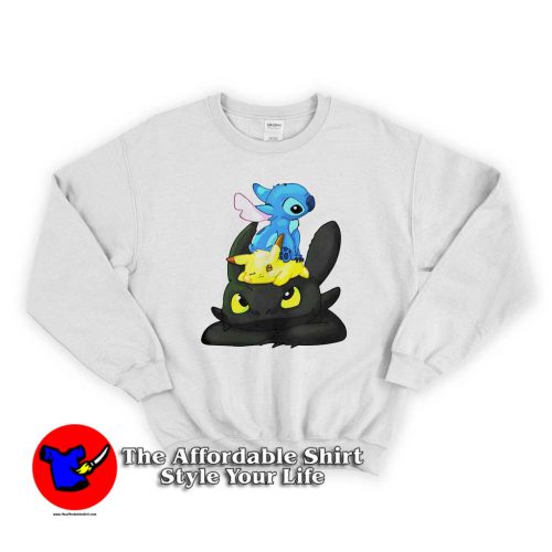 Best Buds Toothless Pikachu Stitch 500x500 Best Buds Toothless Pikachu Stitch Swearshirt