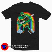 Dabbing Shamrock Leprechaun Rainbow T-Shirt