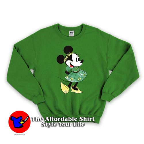 Disney Minnie Mouse Shamrock Dress 500x500 Disney Minnie Mouse Shamrock Dress Sweatshirt Gift St Patricks Irish Day