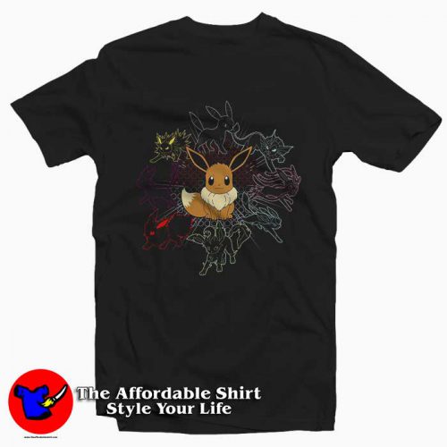 Pokemon Mono Eeveeloutions Eevee 500x500 Pokemon Mono Eeveeloutions Eevee Unisex Tee Shirt