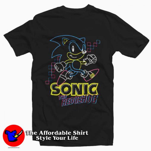 Sonic The Hedgehog Neon Graphic Tee Shirt 500x500 Sonic The Hedgehog Neon Graphic Tee Shirt