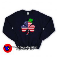 St Patricks American Flag Shamrock Sweatshirt