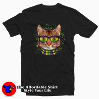 Cat With Sunglasses Mardi Gras T-Shirt