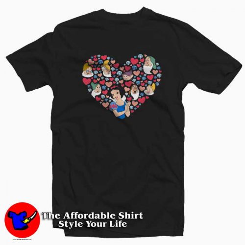 Disney Snow Seven Dwarfs Heart T Shirt 500x500 Disney Snow Seven Dwarfs Heart T Shirt Valentine’s Day Gift