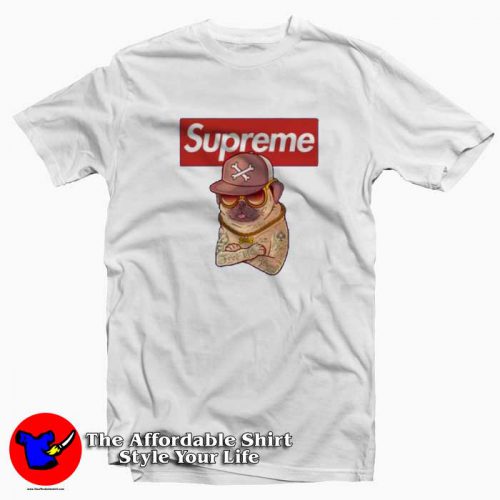 Pug Gansta Dog Supreme 500x500 Pug Gansta Dog Supreme T Shirt Supreme Collectio