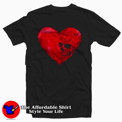 Skull Heart Watercolor 500x500 Skull Heart Watercolor T Shirt Gifts Valentine Day