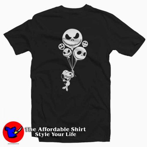 Snoopy Flying Up With Jack Skellington 500x500 Snoopy Flying Up With Jack Skellington T Shirt