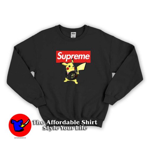 Supreme Pokemon Cool Looking Pikachu 1 500x500 Supreme Pokemon Cool Looking Pikachu Sweatshirt Supreme Collection