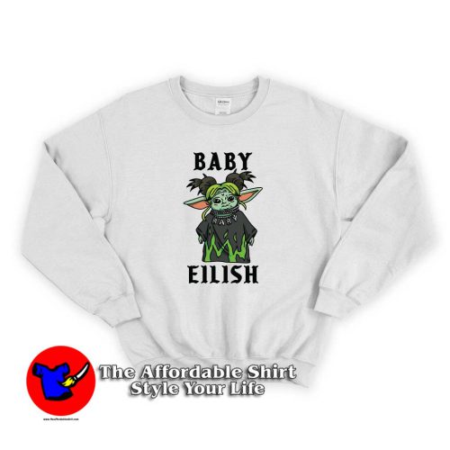 Baby Eilish Yoda Parody Sweater 500x500 Baby Yoda Eilish Parody Funny Sweatshirt Cheap