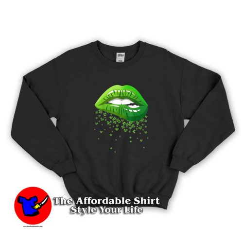 Lips Though The Irish Shamrock Sweater 500x500 Lips Though The Irish Shamrock Sweatshirt For St Patricks Day