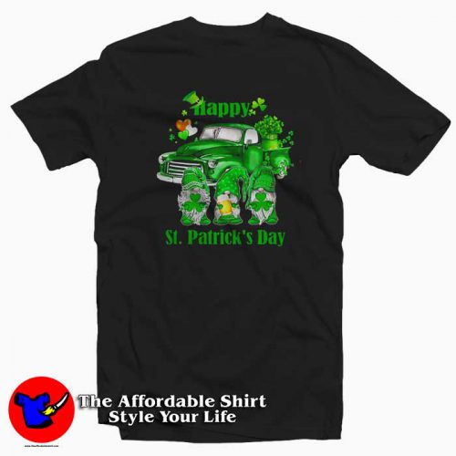 Three Gnomes Holding Clover Shamrocks 500x500 Three Gnomes Holding Clover Shamrocks T Shirt Gift Irish Day