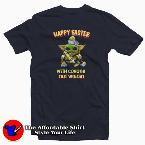 Baby Yoda Happy Easter With Corona Tshirt 500x500 Baby Yoda Happy Easter With Corona T Shirt Trend