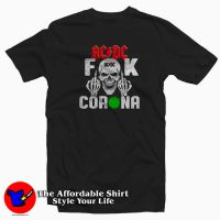 Nice ACDC Skullcap Fuck Corona T-Shirt