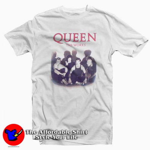 Queen The Works Album Cover Tshirt 500x500 Queen The Works Album Cover Vintage T Shirt Cheap