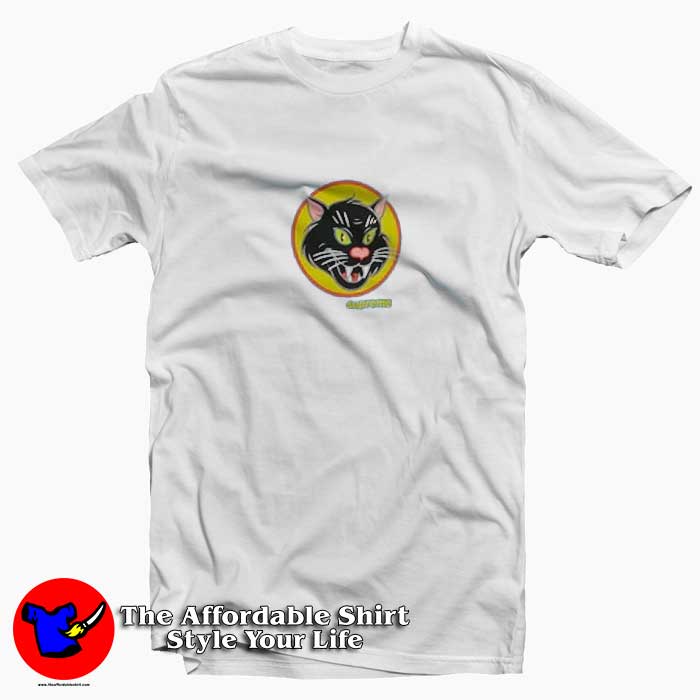 Supreme Black Cat Graphic T-Shirt Cheap - Theaffordableshirt