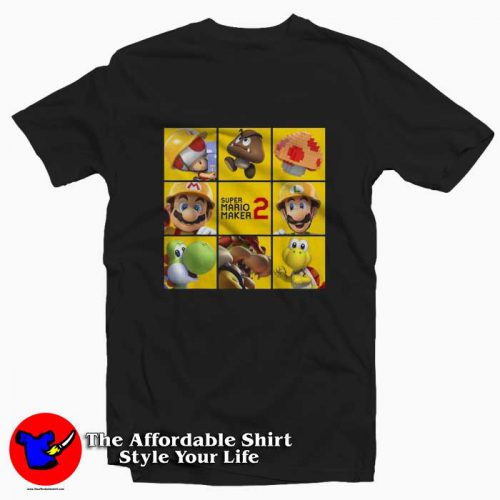 Super Mario Maker 2 Character Logo Box Tshirt 500x500 Super Mario Maker 2 Character Logo Box T Shirt Cheap