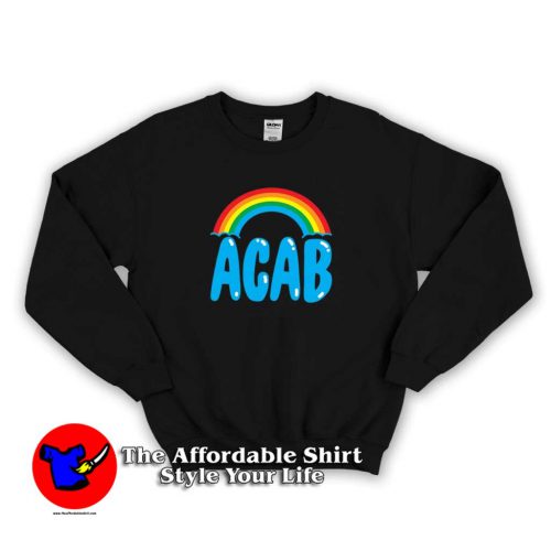 ACAB White Rainbow Sweater 500x500 ACAB White Rainbow Unisex Sweatshirt Cheap