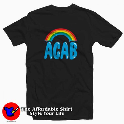 ACAB White Rainbow Tshirt 500x500 ACAB White Rainbow Unisex T shirt Cheap