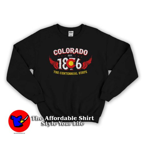 Colorado 1876 The Centennial State 500x500 Colorado 1876 The Centennial State Sweatshirt Unisex