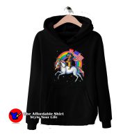 Dachshund Riding Unicorn Happy Independence Hoodie