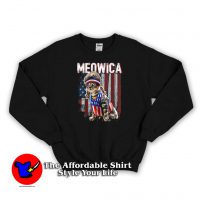 Meowica Cat Mullet American Flag Patriotic Sweatshirt