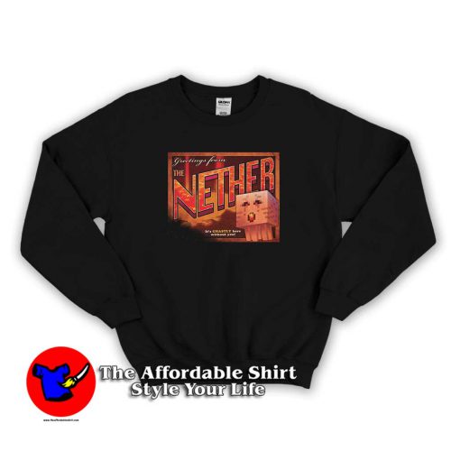 Minecraft Nether Postcard Sweater 500x500 Minecraft The Nether Postcard Unisex Sweatshirt Cheap