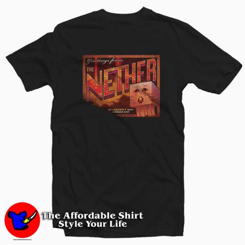 Minecraft Nether Postcard Tshirt 500x500 Minecraft The Nether Postcard Unisex T shirt Cheap