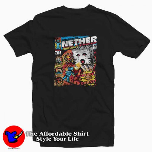 Minecraft Tales from The Nether Black Youth Tshirt 500x500 Minecraft Tales from The Nether Black Youth T shirt Cheap