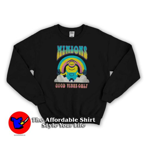 Minions Good Vibes Sweater 500x500 Funny Minions Good Vibes Graphic Sweatshirt Gift Father's Day